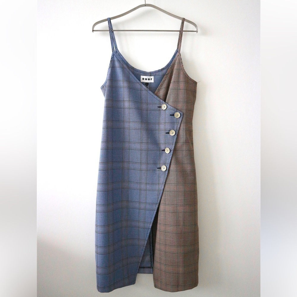 OUOR BRIDGE CHECK DRESS Medium